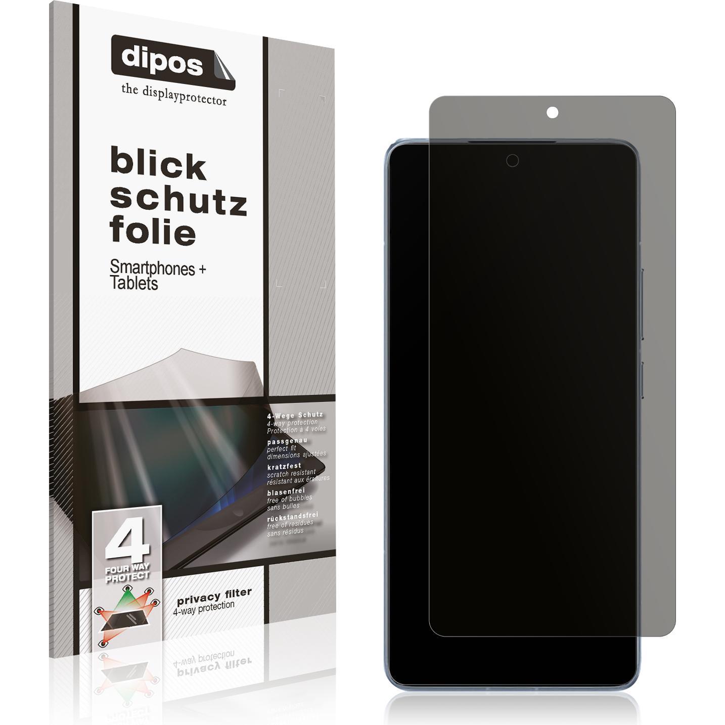 Dipos Privacy Blickschutzfolie 4-Way (1 Stück, Xiaomi 14T Pro), Smartphone Schutzfolie, Schwarz