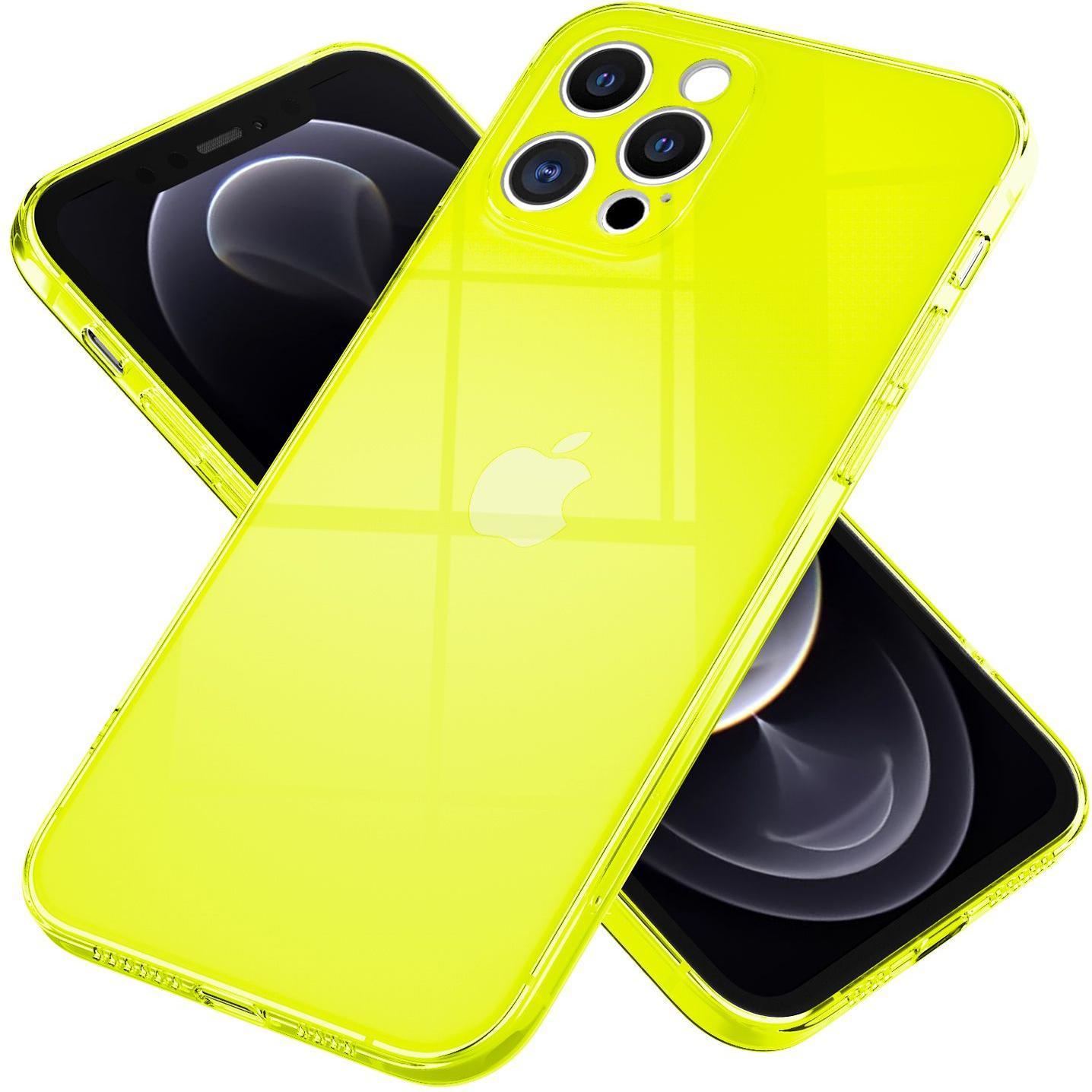 Nalia Klare Neon Handyhülle (Apple iPhone 12 Pro Max), Smartphone Hülle, Gelb