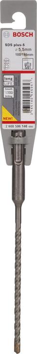 Immagine prodotto Bosch Professional Zubehör Trapano a percussione SDS plus-5, 5,5 x 100 x 165 mm (5,5 mm)
