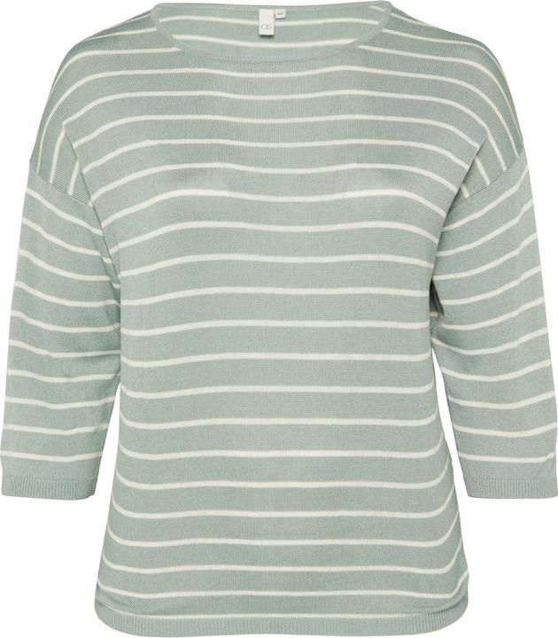 Produktbild s.Oliver Strickpullover Geringelter Feinstrickpullover mit überschnittener Schulter (48)