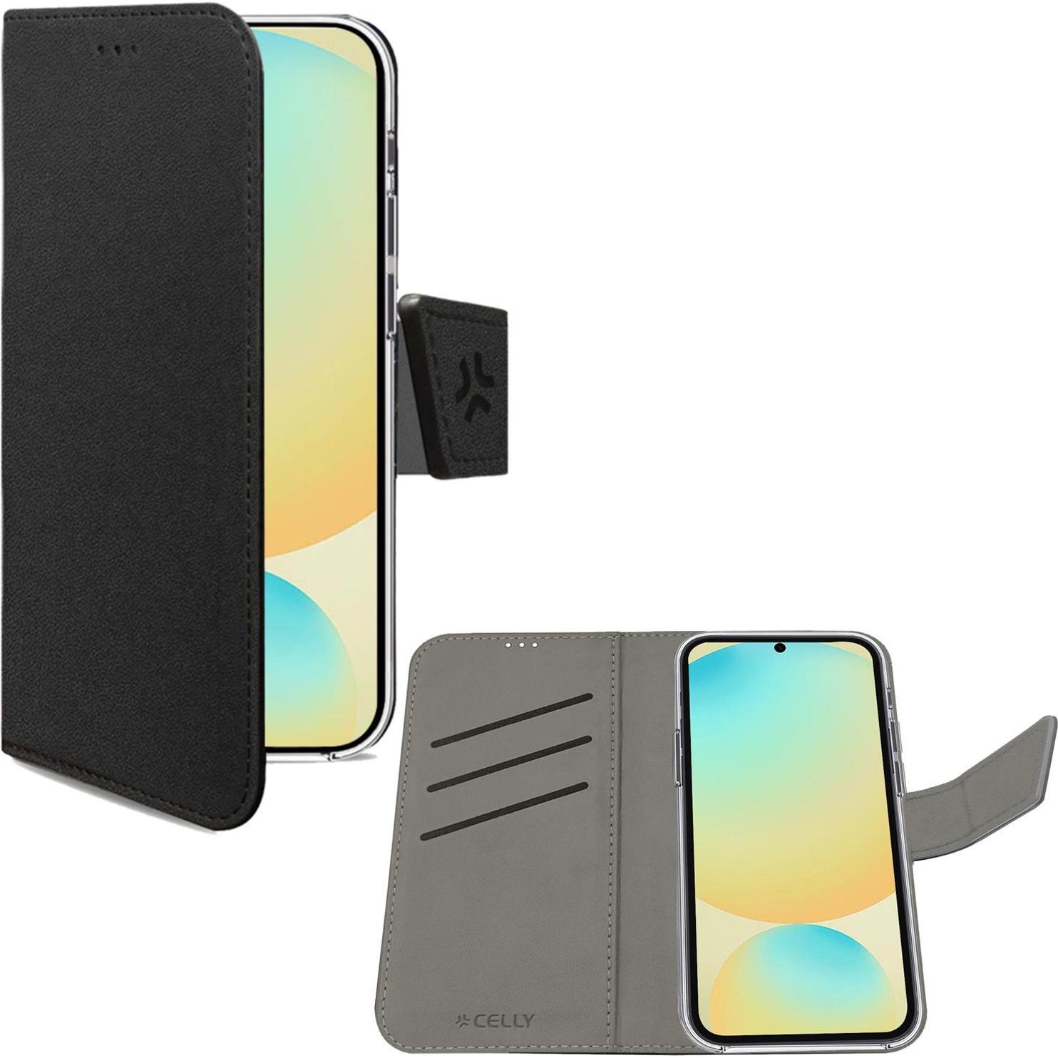 Celly Nero Wally Case Per Samsung Galaxy S24 (Samsung Galaxy S24 Fe), Cover Smartphone,