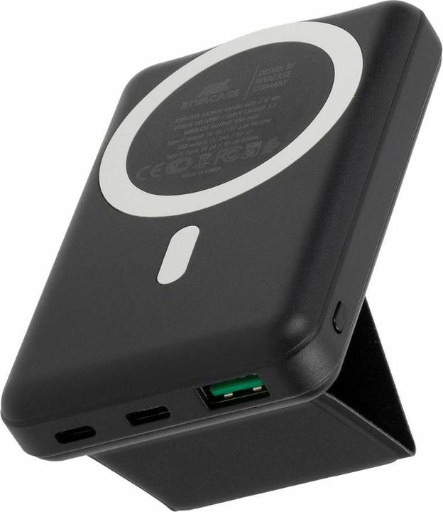 Actual product image Rivacase VA2604 Wireless Powerbank Magsafe Qi 15W, External battery with QC/PD 20W 10000 mAh fast charger (10000 mAh, 20 W, 18.50 Wh)
