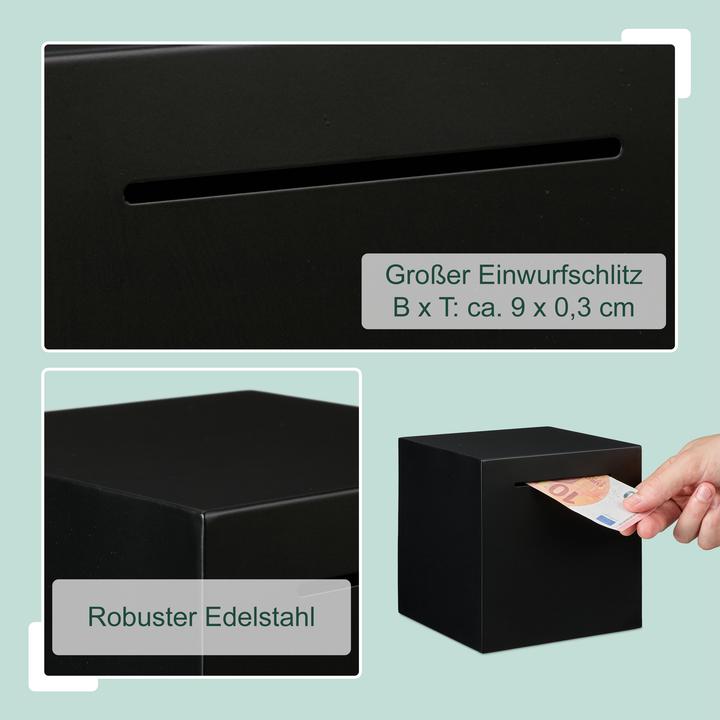 Productafbeelding Relaxdays Spardose nicht zum Öffnen (15 x 15 x 15 cm)