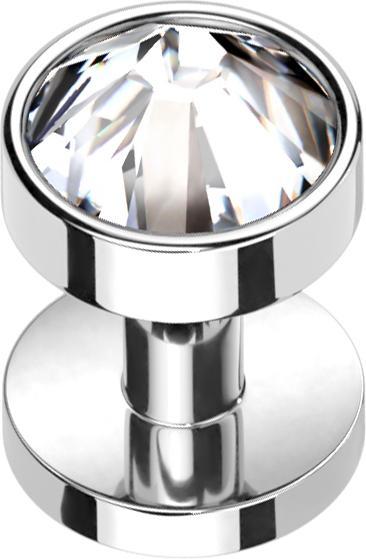 Actual product image Star Piercing Skin Diver silber mit Kristall silber (without brass, Titanium)