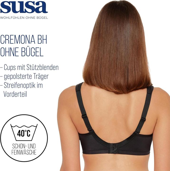 Image du produit Susa Beha naadloze cups, band onder borst, verstelbare bandjes, haaksluiting rug (100 B)