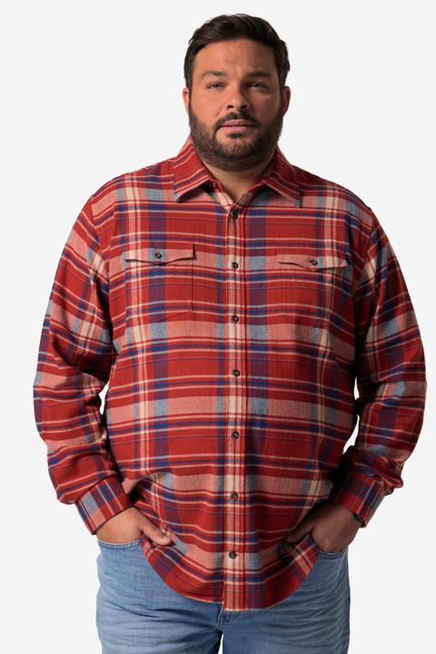 Produktbild John F. Gee Karo-Flanellhemd, Langarm, Kentkragen, Modern Fit (8XL)