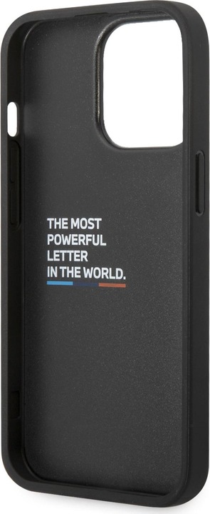 Productafbeelding BMW Hoesje BMHCP14L22NBCK iPhone 14 Pro 6,1" czarny/zwart Leer Carbon (Apple iPhone 14 Pro)