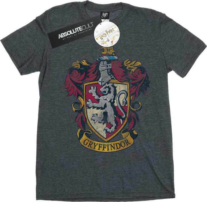 Actual product image Womens/Ladies Gryffindor Distressed Crest Cotton Boyfriend T-Shirt (M)
