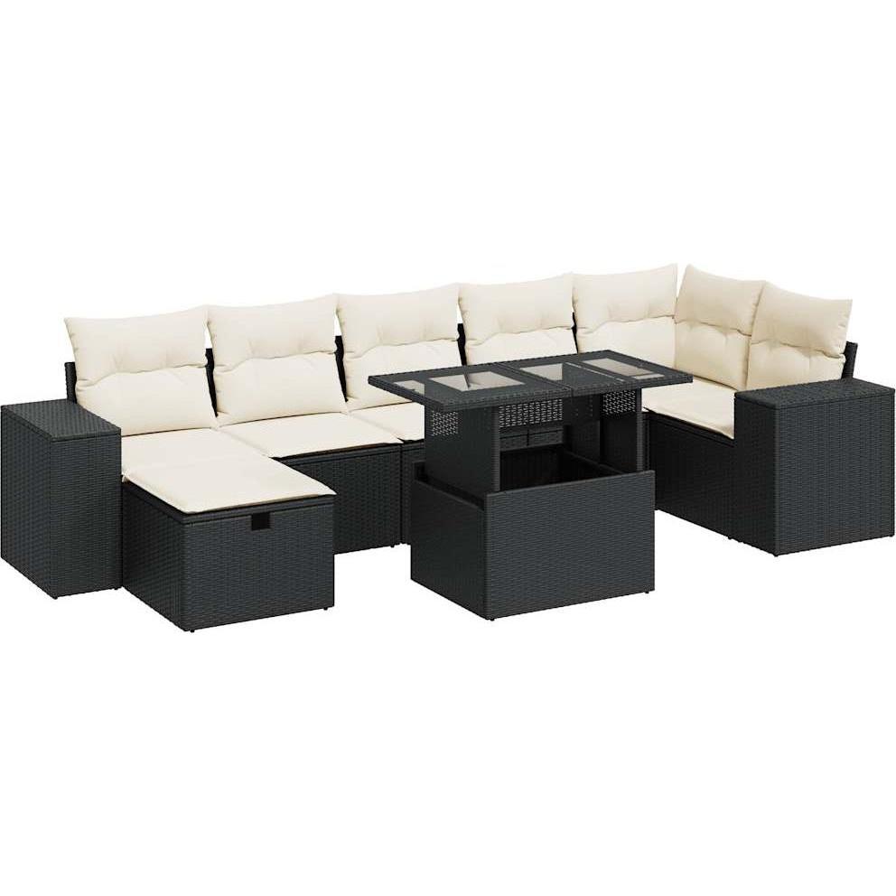 VidaXL, Gartenlounge, 5-tlg. Garten-Sofagarnitur mit Kissen Schwarz Poly Rattan