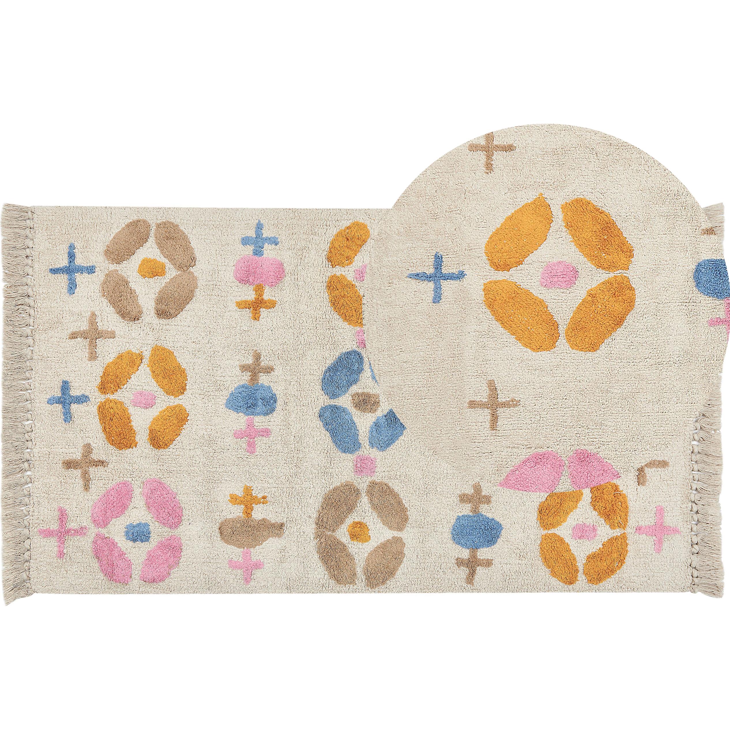 Beliani, Teppich, Teppich Baumwolle mehrfarbig 80 x 150 cm geometrisches Muster Kurzflor DARAN (80 x 150 cm)