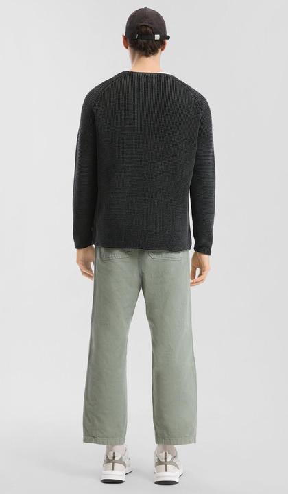 Produktbild s.Oliver Strickpullover Grobstrickpullover mit Wascheffekt und Rollkante (S)