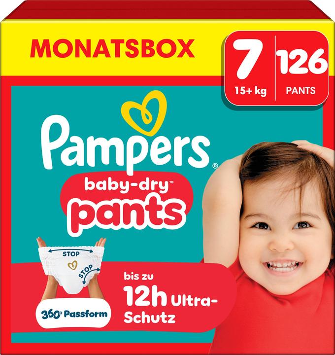 Pampers Baby-Dry Pants (Taille 7, Pack mensuel, 126 pcs)
