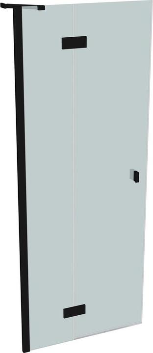 Actual product image Hüppe SolvaPro partially framed swing door, 4-corner, with fixed segment, left-hand mounting, width: 800mm (211 cm, 80 cm)