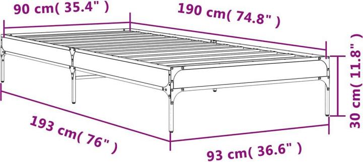 Image du produit vidaXL Bettgestell (90 x 190 cm)