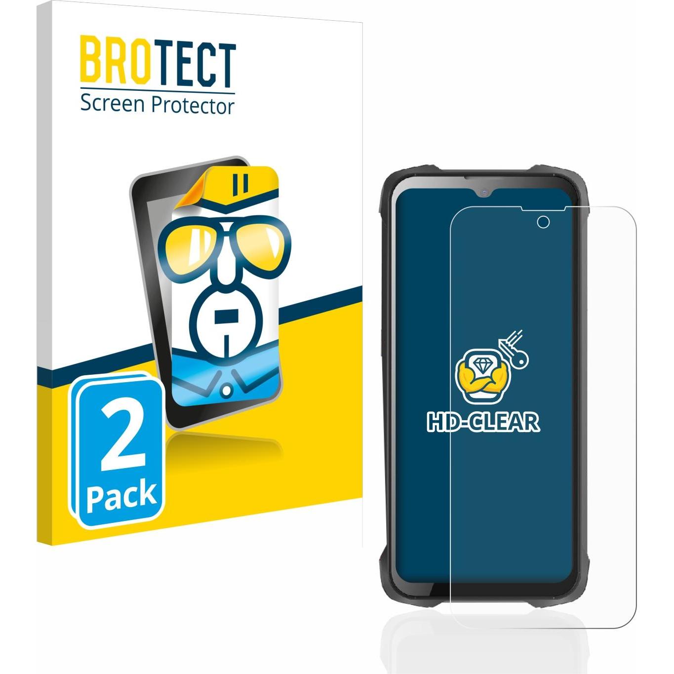 BROTECT Pellicola Trasparente (2 pz., Cubot King Kong 9), Pellicola protettiva smartphone, Trasparente