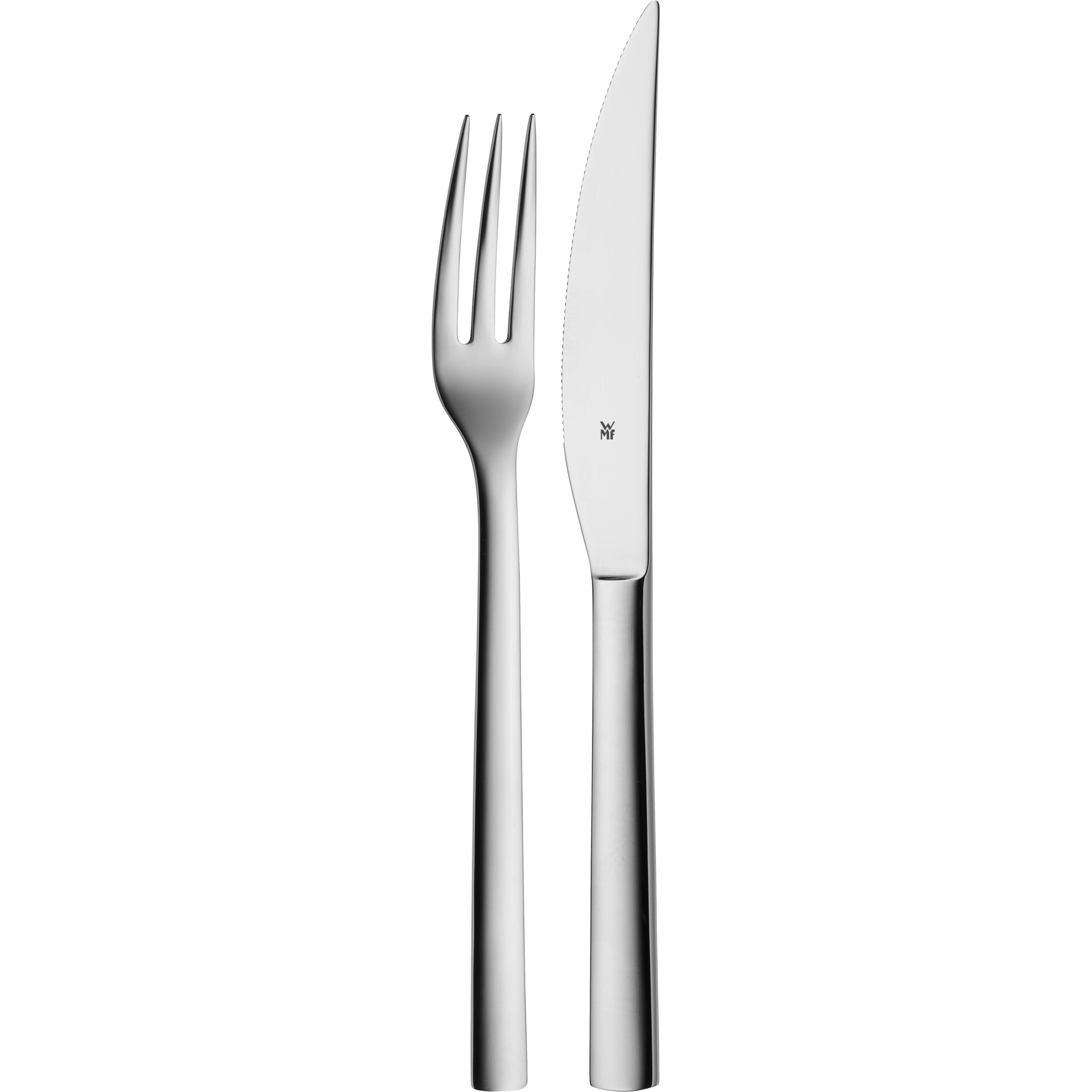 WMF Steakbesteck Set Steakmesser Nuova 2tlg Spezialklingenstahl Edelstahl, Besteck, Silber