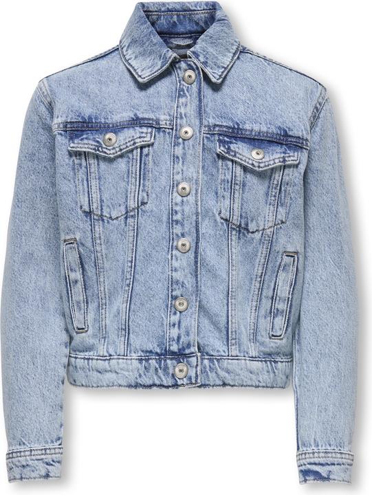 Image du produit Only Capuche avec cordon de serrage Poignets avec bouton Veste en jean épaule basse (140)