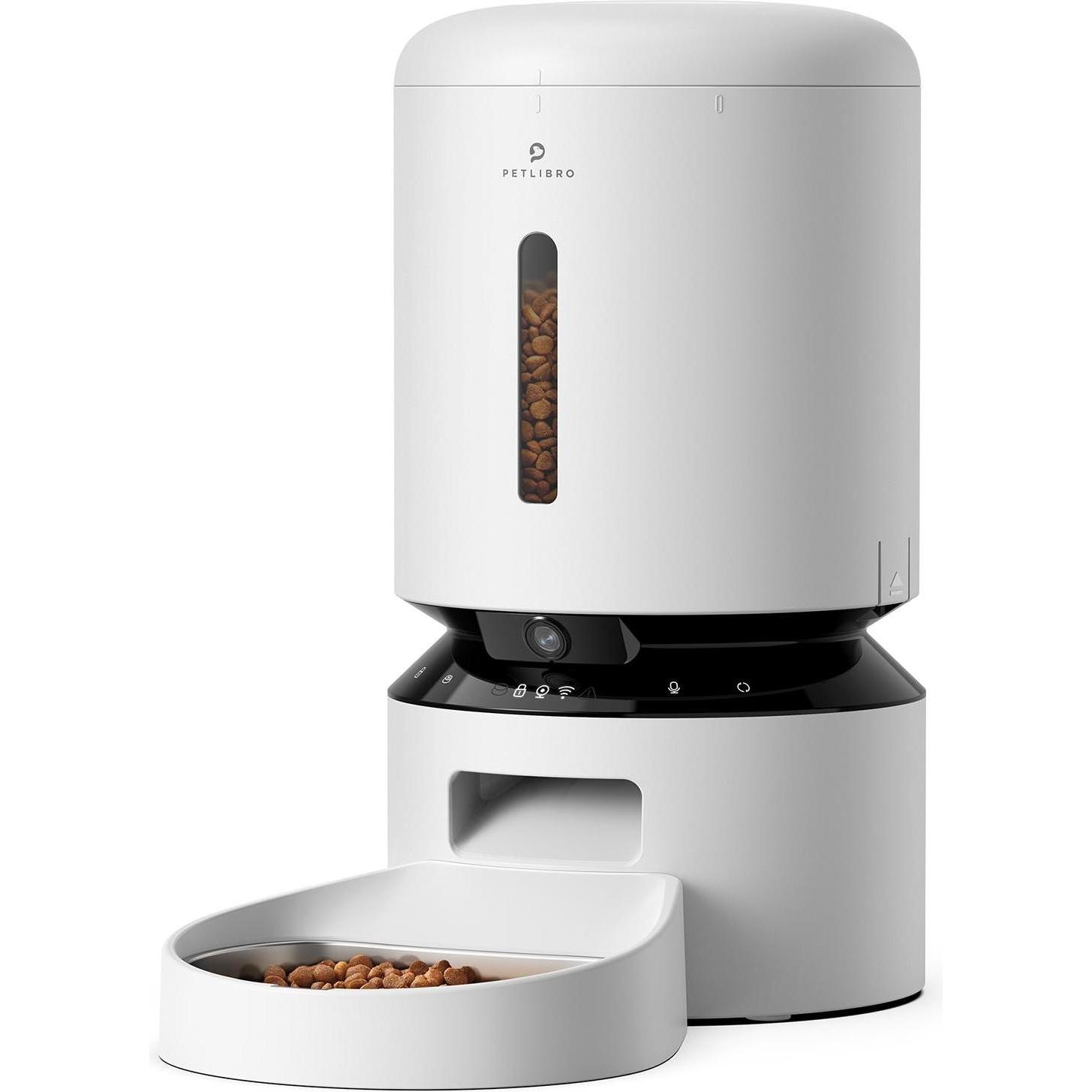 Petlibro Bianco Telecamera Del Granaio Che Monitora L'alimentatore (500 Cl), Ciotola Mangime + Dosatore