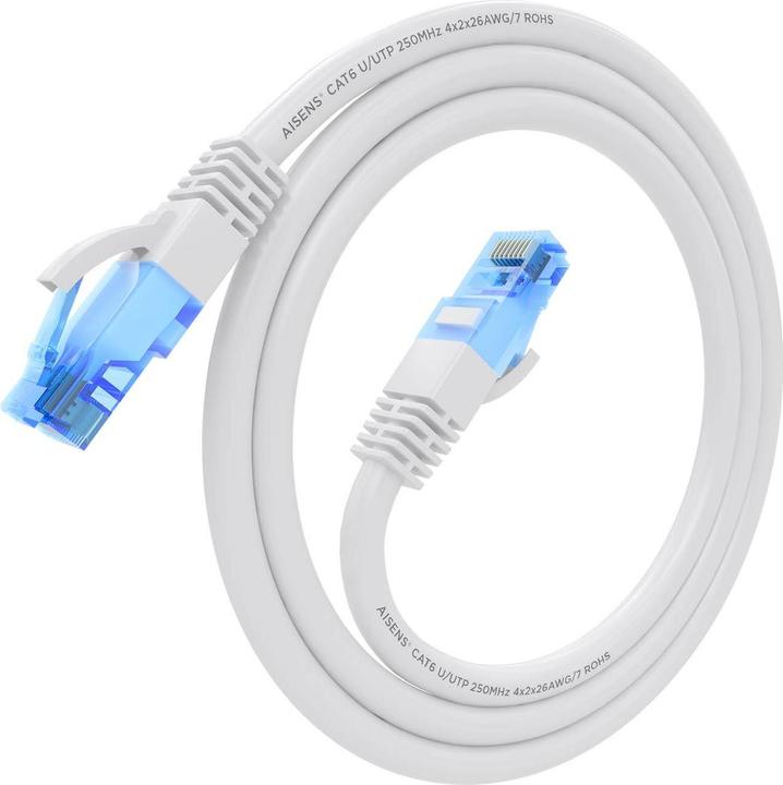 Actual product image Aisens CABLE RED LATIGUILLO RJ45 CAT.6 UTP AWG26 CCA BLANCO 0.75M (U/UTP, CAT6, 0.75 m)