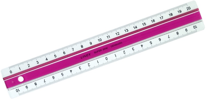 Actual product image Linex S20MM Super ruler pink (200 mm)