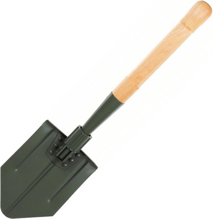 Mfh Svizzera. Vanga pieghevole, con manico in legno e sacchetto