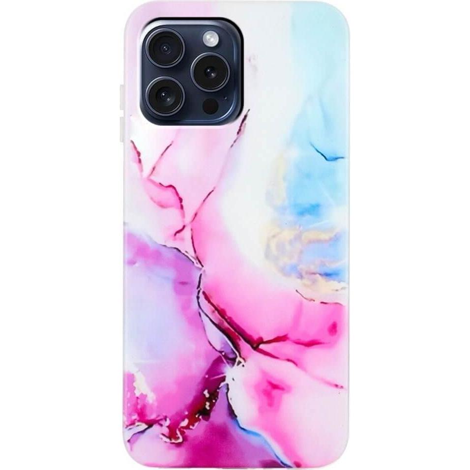 Cover-Discount iPhone 16 Pro - Cover Handyhülle Marble (Apple iPhone 16 Pro), Smartphone Hülle, Rosa