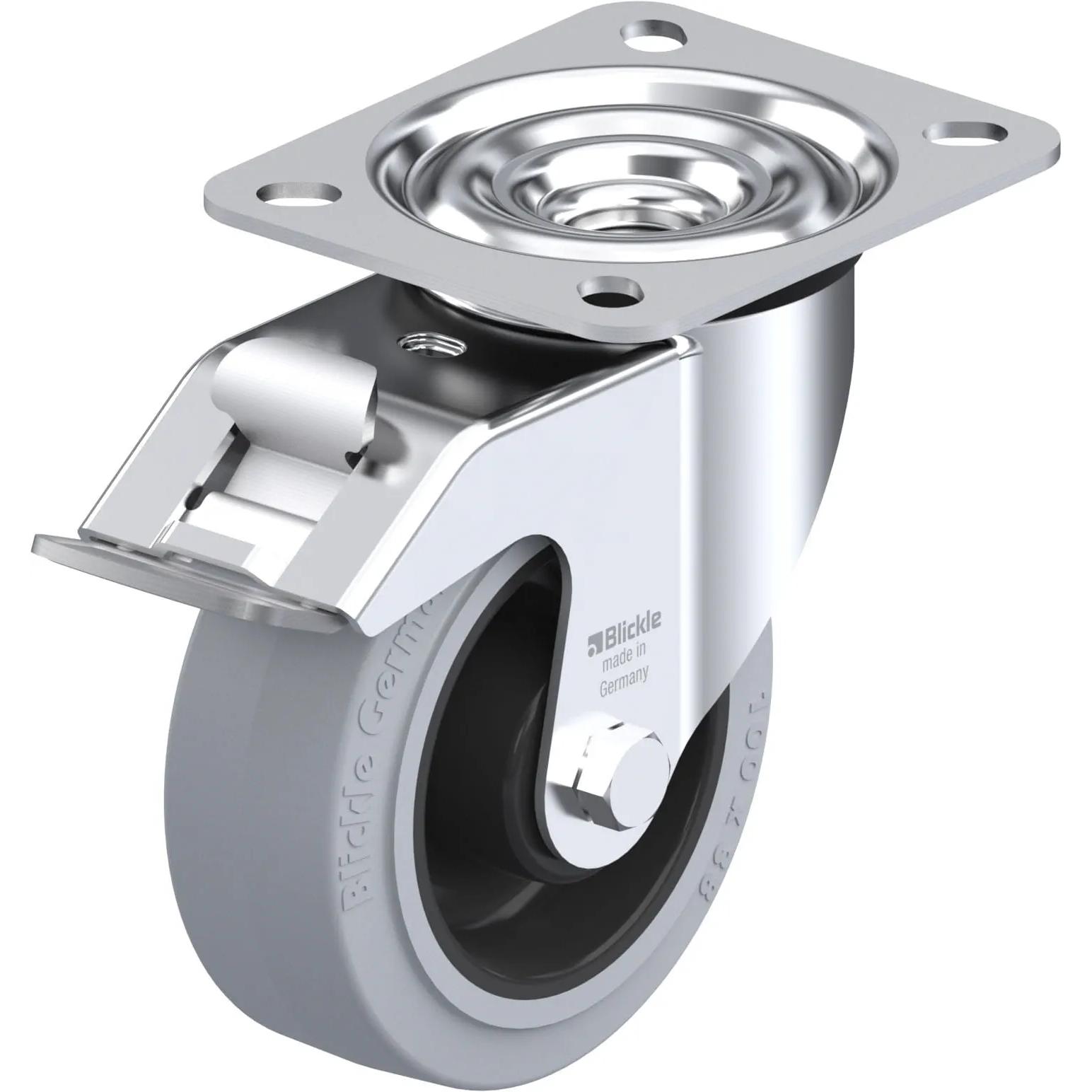 Blickle, Ruote + Rotelle, 313387 LE-POEV 100R-FI-SG Lenkrolle mit Feststeller Rad-Durchmesser 100 mm