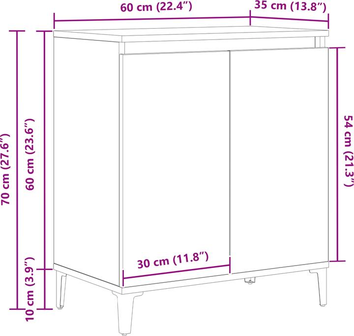 Image du produit vidaXL Sideboard-Buffet (35 x 35 x 70 cm)