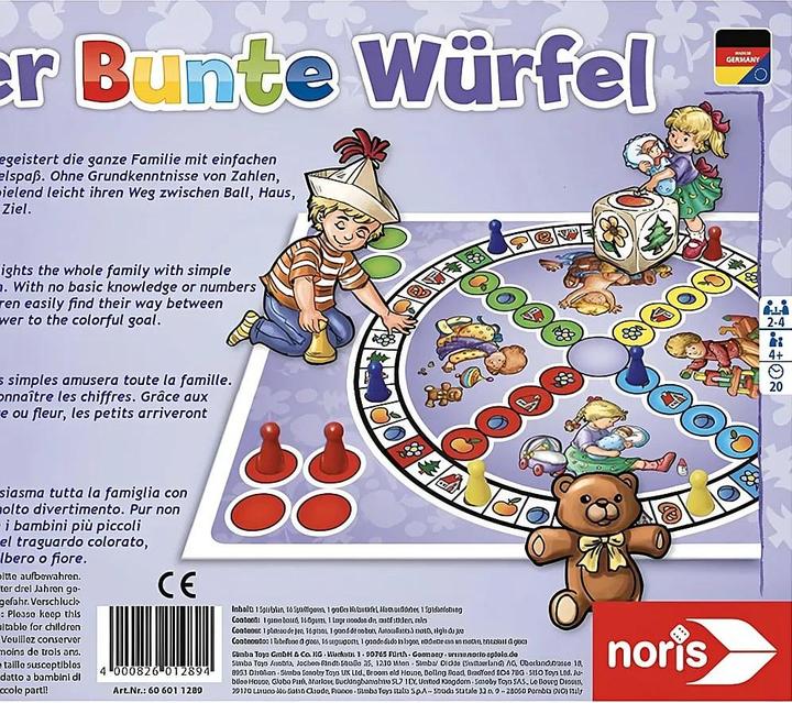 Produktbild Noris Der bunte Würfel (Deutsch, Englisch, Französisch, Italienisch, 2 - 4 Spieler)
