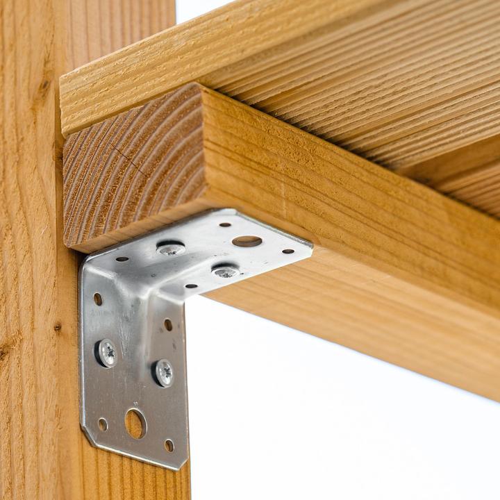 Image du produit Helpmate Lochplattenwinkel 100x100x90, verzinkt, 12 Stück, mit Sicke (Angle de la tôle perforée, 12 pcs)