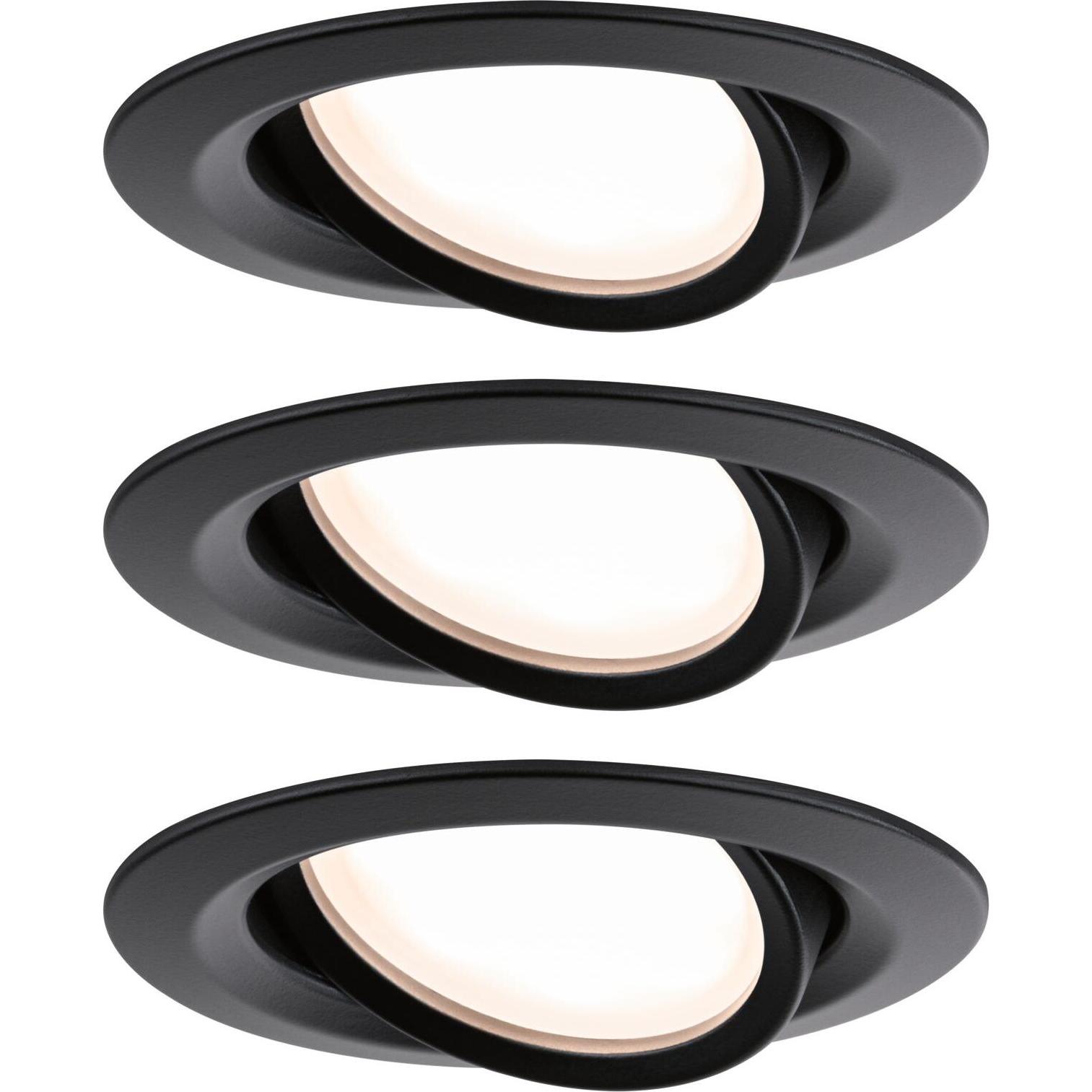 Paulmann Nero Applique + Plafoniera, Apparecchio Da Incasso Nova Plus Set (470 Lm)