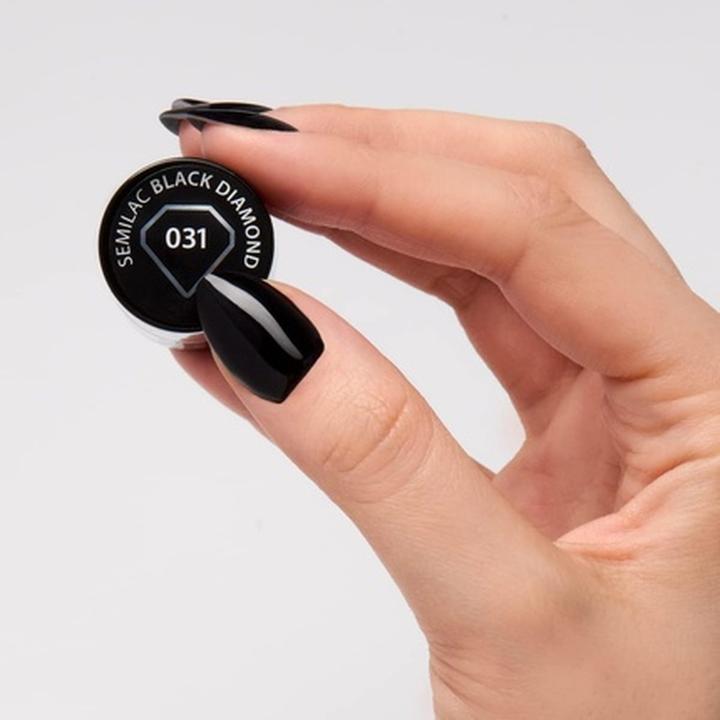 Actual product image Semilac 031 Black Diamond 7ml (Black Diamond, UV gel varnish)