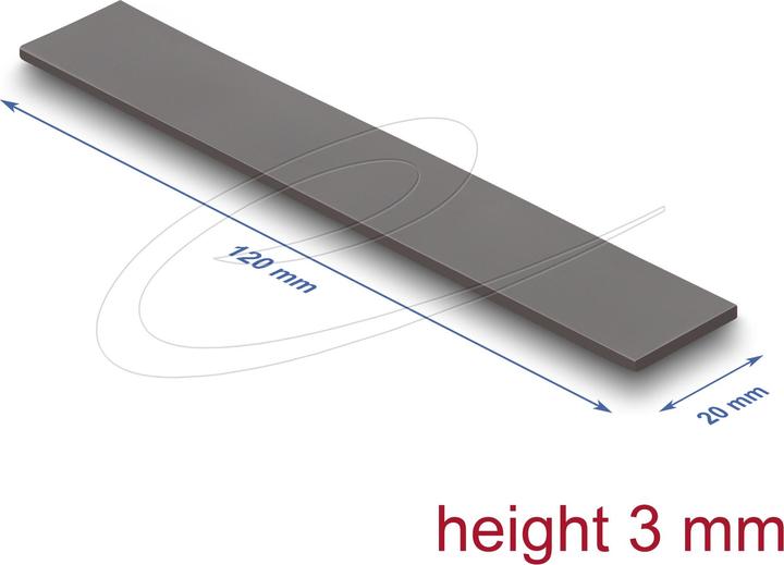 Actual product image Delock thermal pad 120 x 20 x 3 mm for M.2 modules 3.0 WmK (3 mm, 3 W/m K)