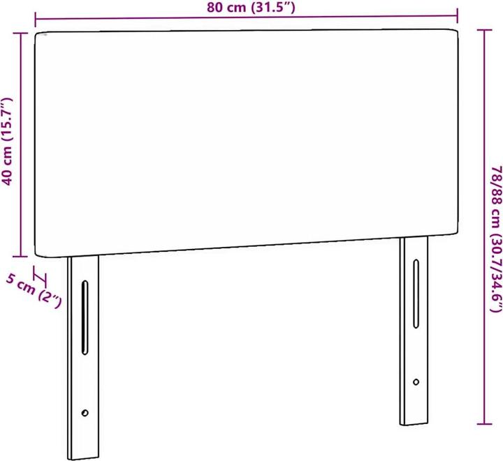 Image du produit vidaXL Tête de lit LED Gris foncé uni 80 cm Tissu velours côtelé (160 x 5 x 88 cm)