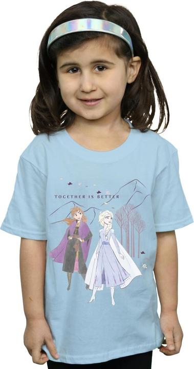Actual product image Disney Girls Frozen 2 Elsa Anna Better Together Cotton T-Shirt (152, 158)