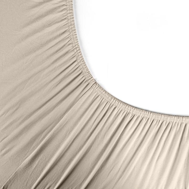 Produktbild Eurofirany Jersey -Blatt mit 90x200 cm elastischer Baumwolle beige Farbe 190 g/m2 Eurofirana Prämie (90 x 200 cm)