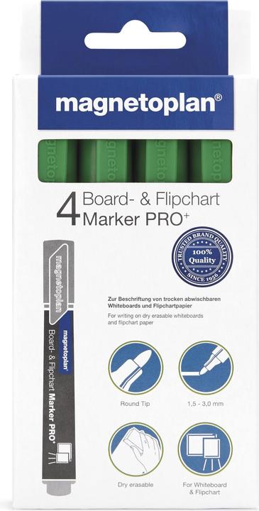 Produktbild Magnetoplan Board- und Flipchartmarker (Grün, 3 mm, 4 x)