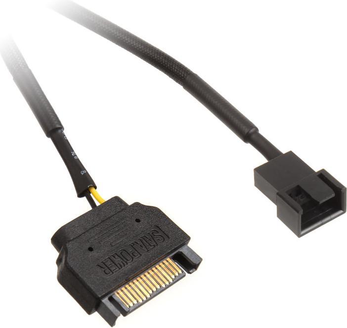 Produktbild Noctua SATA 15-polig – 4-polig, Schwarz (NA-SAC5) (30 cm, 4 pin PWM)