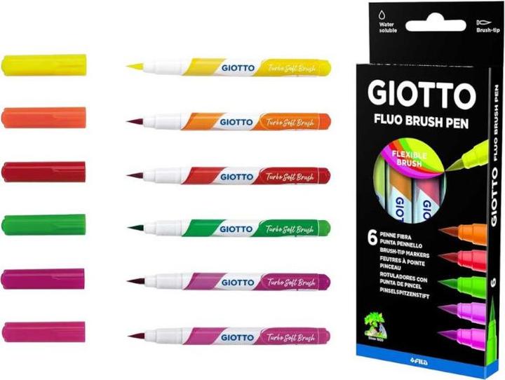 Energie-Label Giotto Fluo Brush Pen (6x)