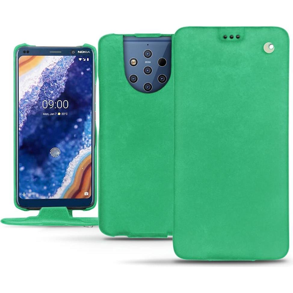 Noreve Lederschutzhülle vertikal (Nokia 9 PureView), Smartphone Hülle, Grün