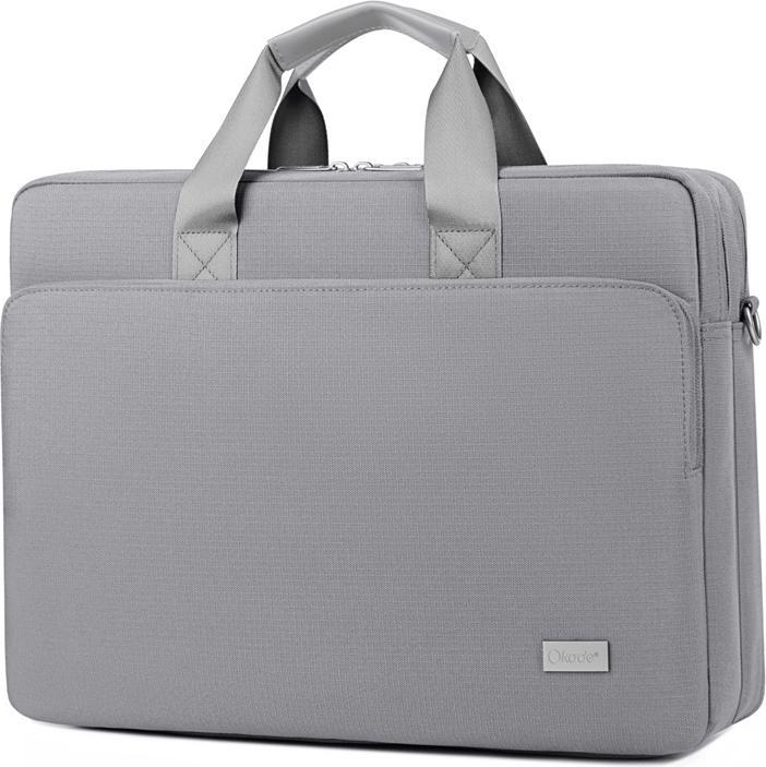 Actual product image Okade - MacBook / Laptop-Tasche, 15.6-16 Zoll - Gepolsterte Notebook-Hülle mit Schultergurt, Grau (16")