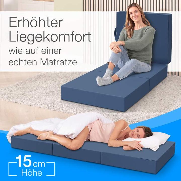 Actual product image Bestschlaf Klappmatratze, 3-teilige Faltmatratze, Reisebett, Gästematratze (75 x 195 cm, Foam core)
