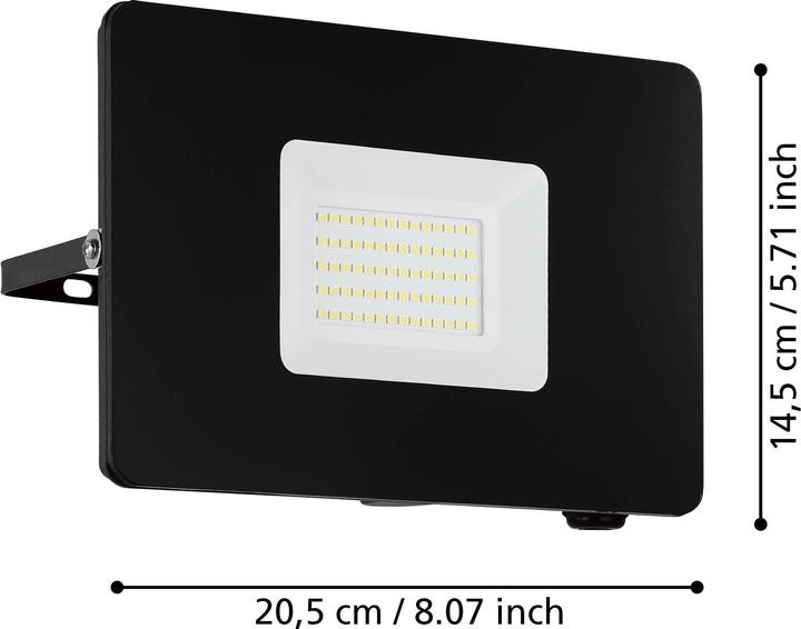 Produktbild EGLO LEDStrahler schwarz 5000K 53W IP65 97458 (4800 lm, IP65)
