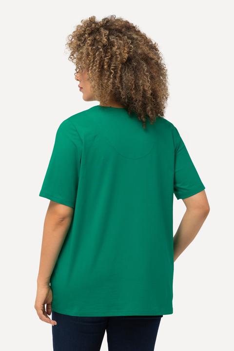 Immagine prodotto Ulla Popken T-shirt dal taglio svasato con scollo a tunica e mezze maniche (62)