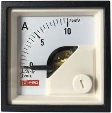 Actual product image RS PRO Ammeter DC moving coil, 45mm x 45mm d. 54 (<30 A) mm, 72 (30 60 A) mm / 1 %.