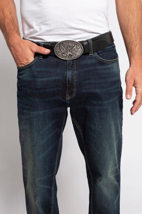 Immagine prodotto JP1880 Cintura di vera pelle con fibbia di metallo, 4 cm di altezza e fino a 170 cm di lunghezza