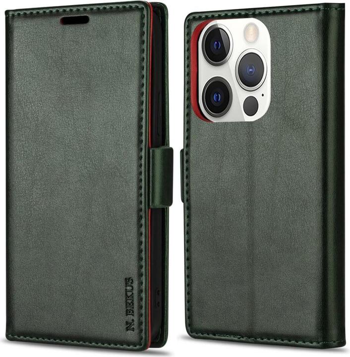 Image du produit N.Bekus iPhone 13 Pro - Étui à rabat vert (Apple iPhone 13 Pro)