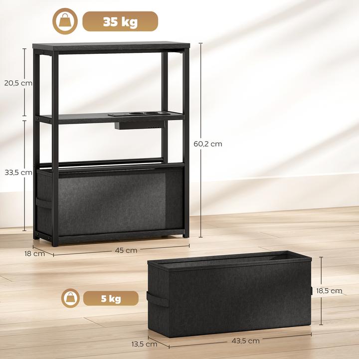 Image du produit Homcom Beistelltisch MDF, Stahl Schwarz