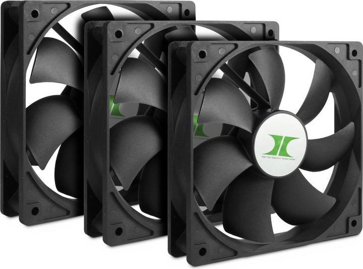 Actual product image Intertech Fan 120*120*25 IPC Fan Set 3xFan 120mm black