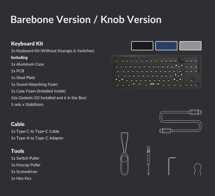 Immagine prodotto Keychron Q3 Barebone ISO versione manopola (CH, Cablato)